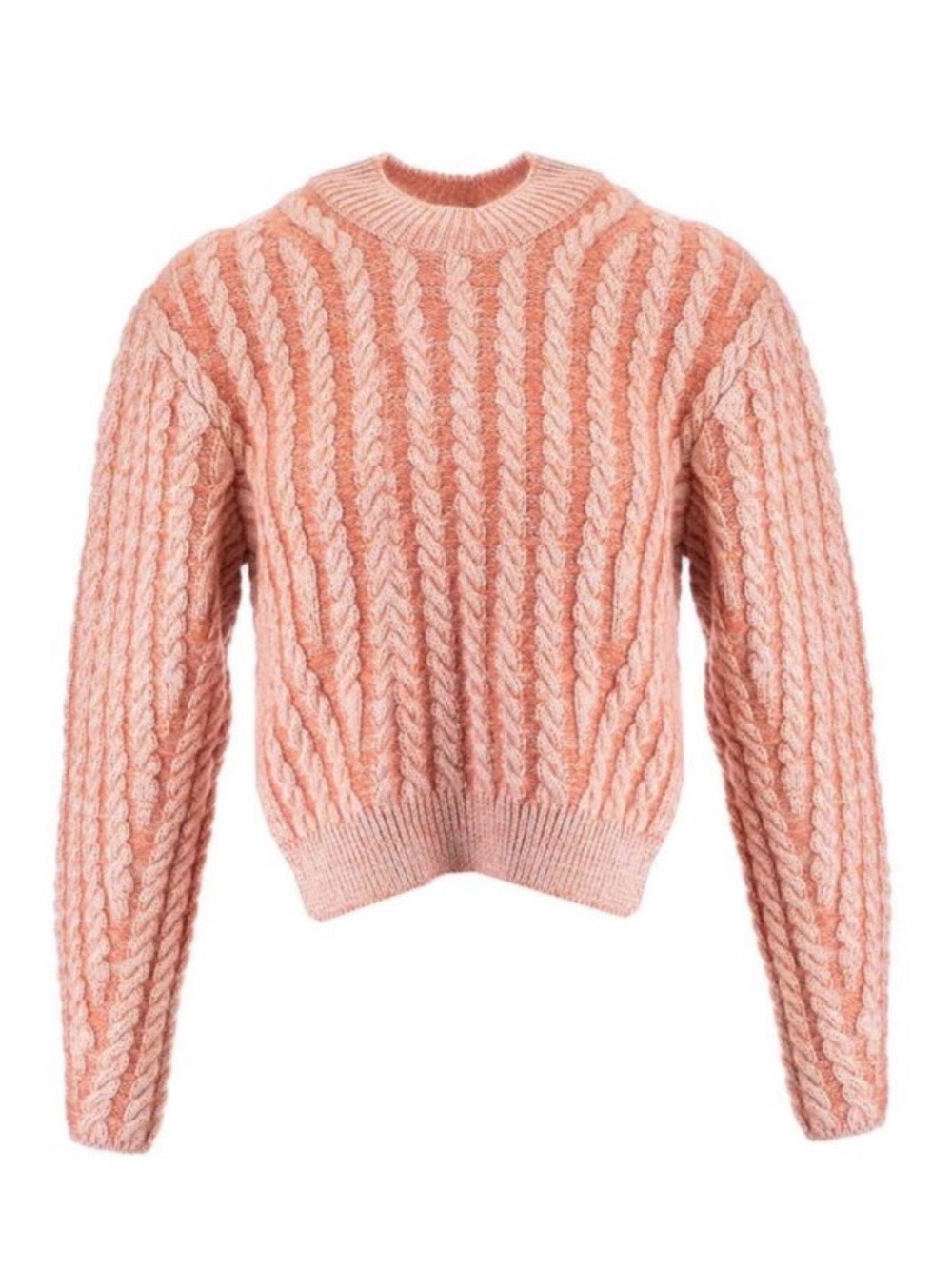 Chloé Wool Cable Pullover in Desert Sun Color Large